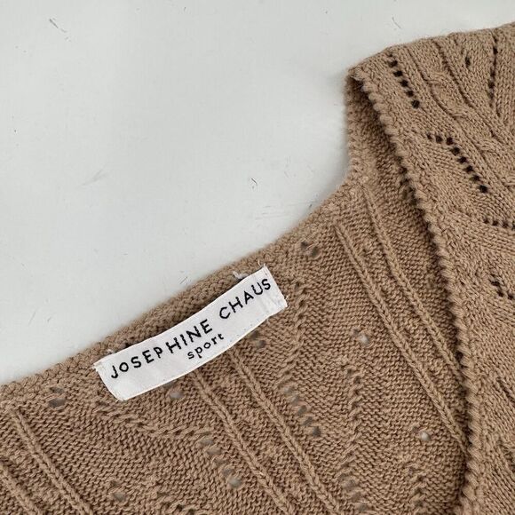 Josephine Chaus Sleeveless Knit Sweater Tank Women’s Medium Tan Lightweight - Picture 6 of 8